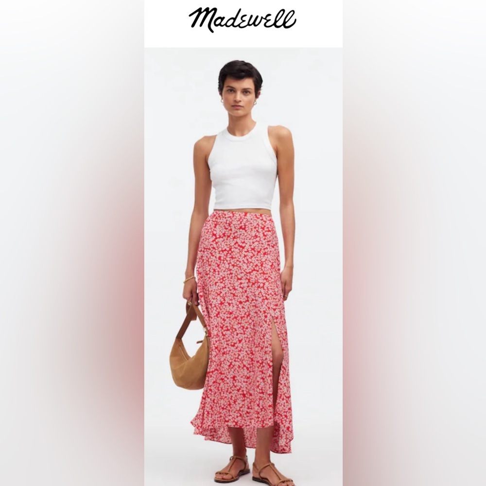Madewell Midi Slip Skirt in Floral 00